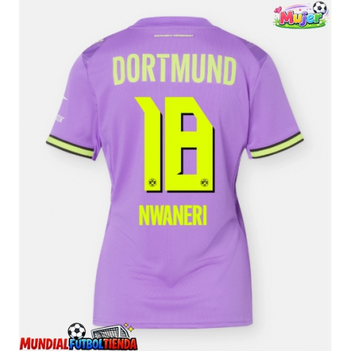 Camiseta Borussia Dortmund Ethan Nwaneri #18 Tercera Equipación Replica 2026-27 para mujer mangas cortas